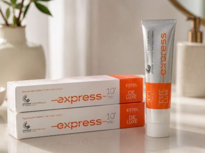 ESTEL DE LUXE EXPRESS hair color cream and product boxes